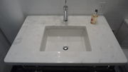 White marble sink